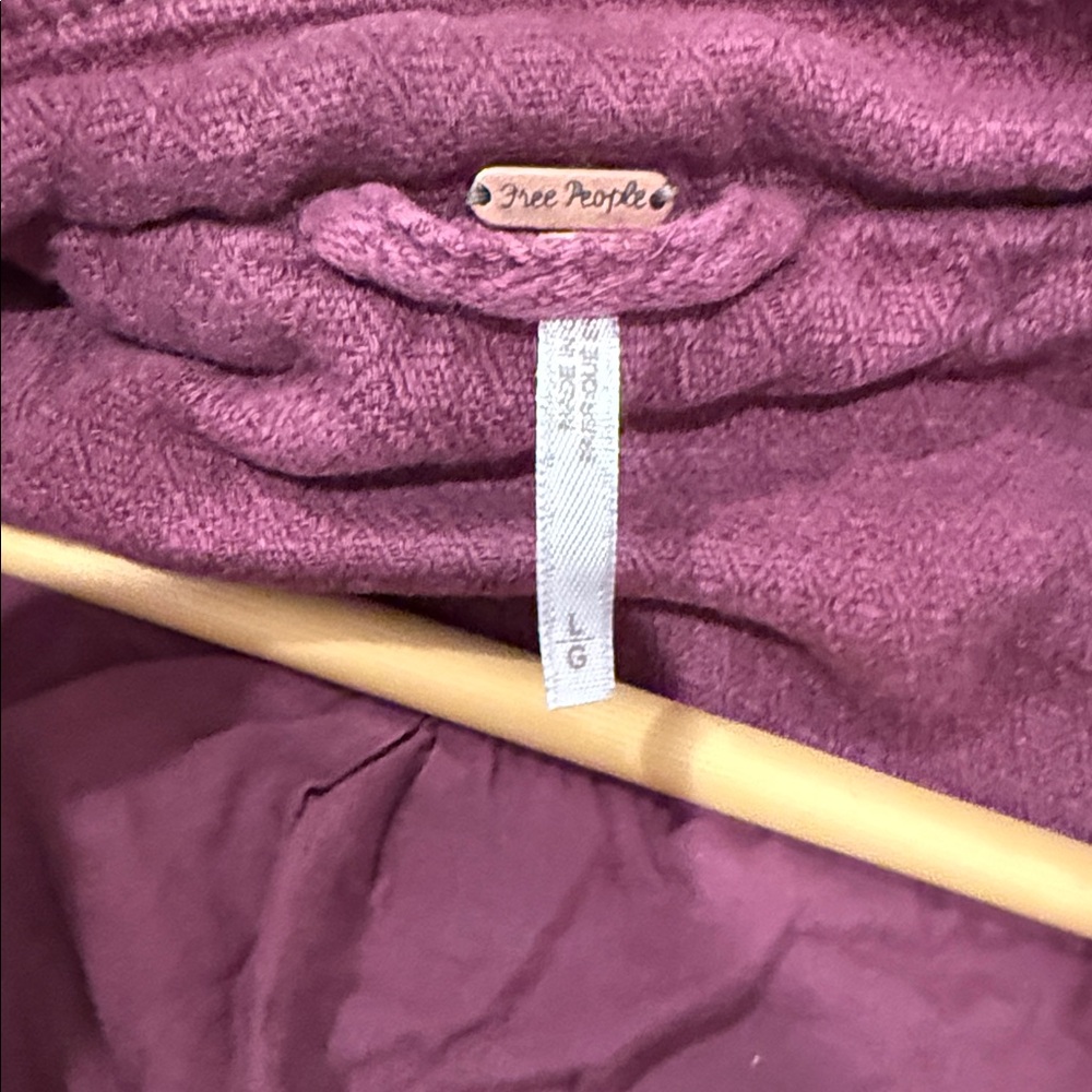 Free People Women’s Lace-Trim Burgundy Jacket - Picture 7 of 7